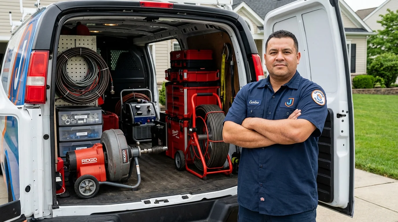 Professional drain cleaning equipment and Johns Plumbing LLC plumber in Ruleville