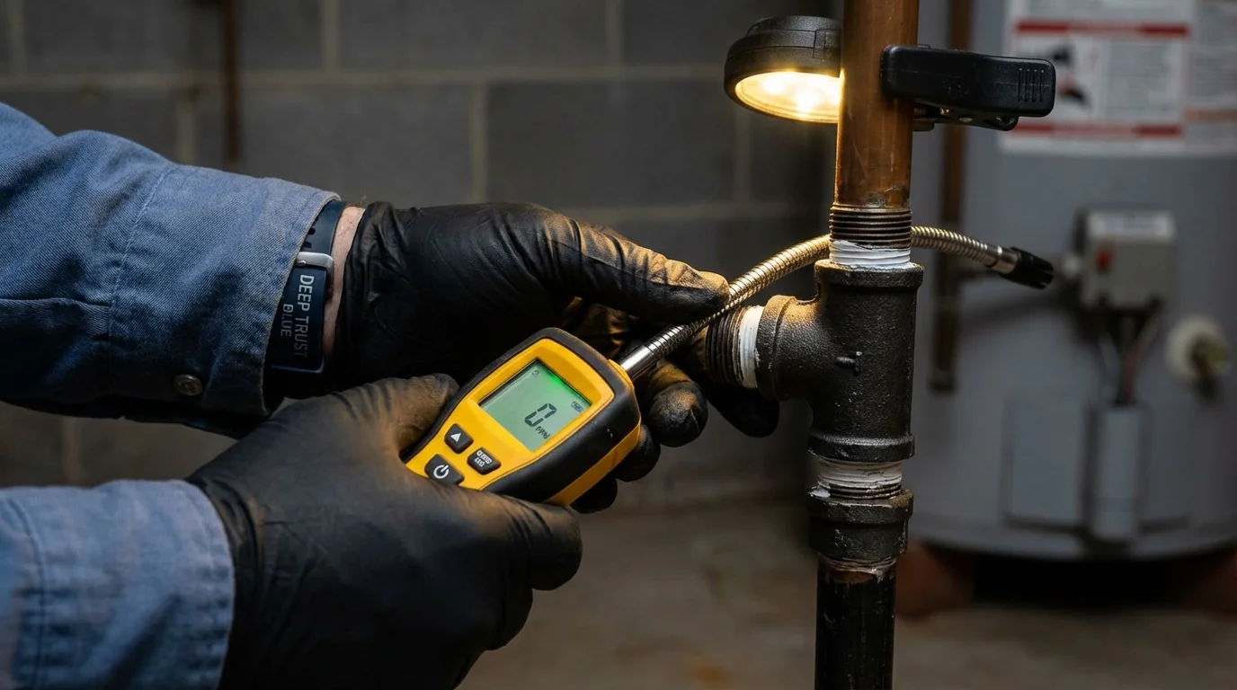 Gas leak detection with electronic sniffer by Johns Plumbing LLC in Ruleville