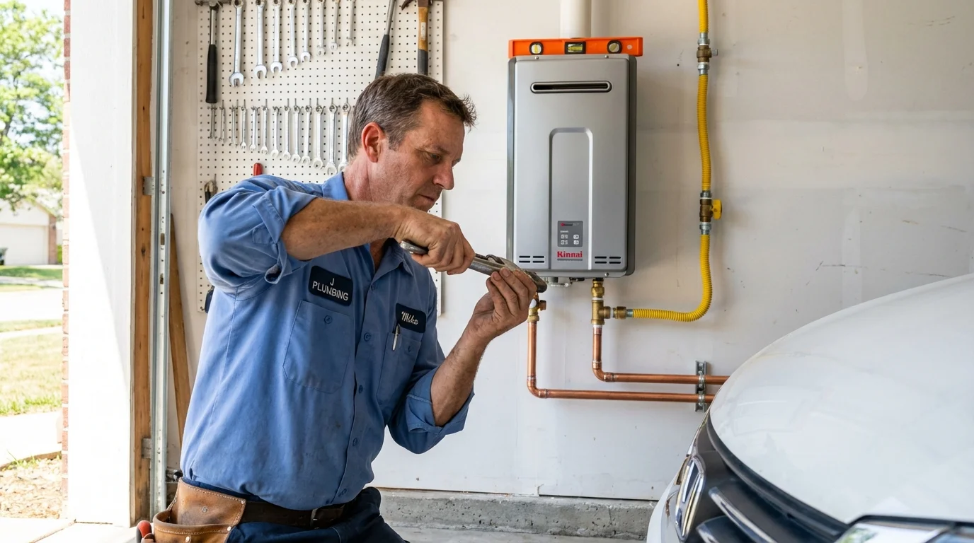 Tankless water heater installation by a Johns Plumbing LLC plumber in Ruleville